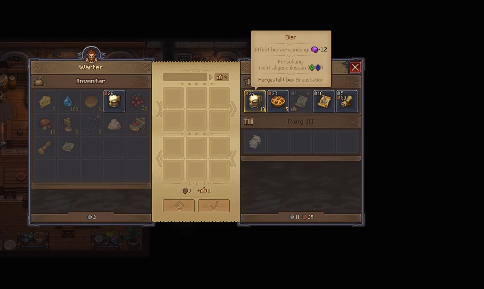 Die Urkunde verkaufen und Questproviant reservieren – Spielaufnahme 2