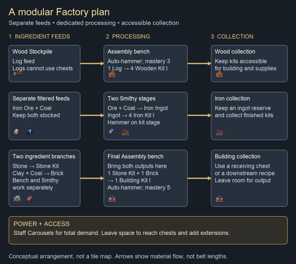 Werkstatt und Fabrik planen – Spielgrafik
