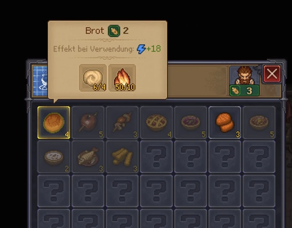 Den Kreislauf aus Nahrung, Arbeit und Schlaf aufbauen – Spielaufnahme 1