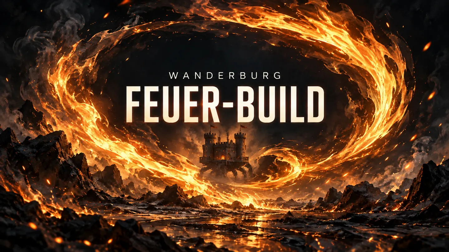 Wanderburg Feuer-Build – kleine Burg im Feuerwirbel